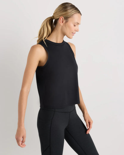 Flowknit Breeze High-Neck Tank - XS / Heather Deep Navy