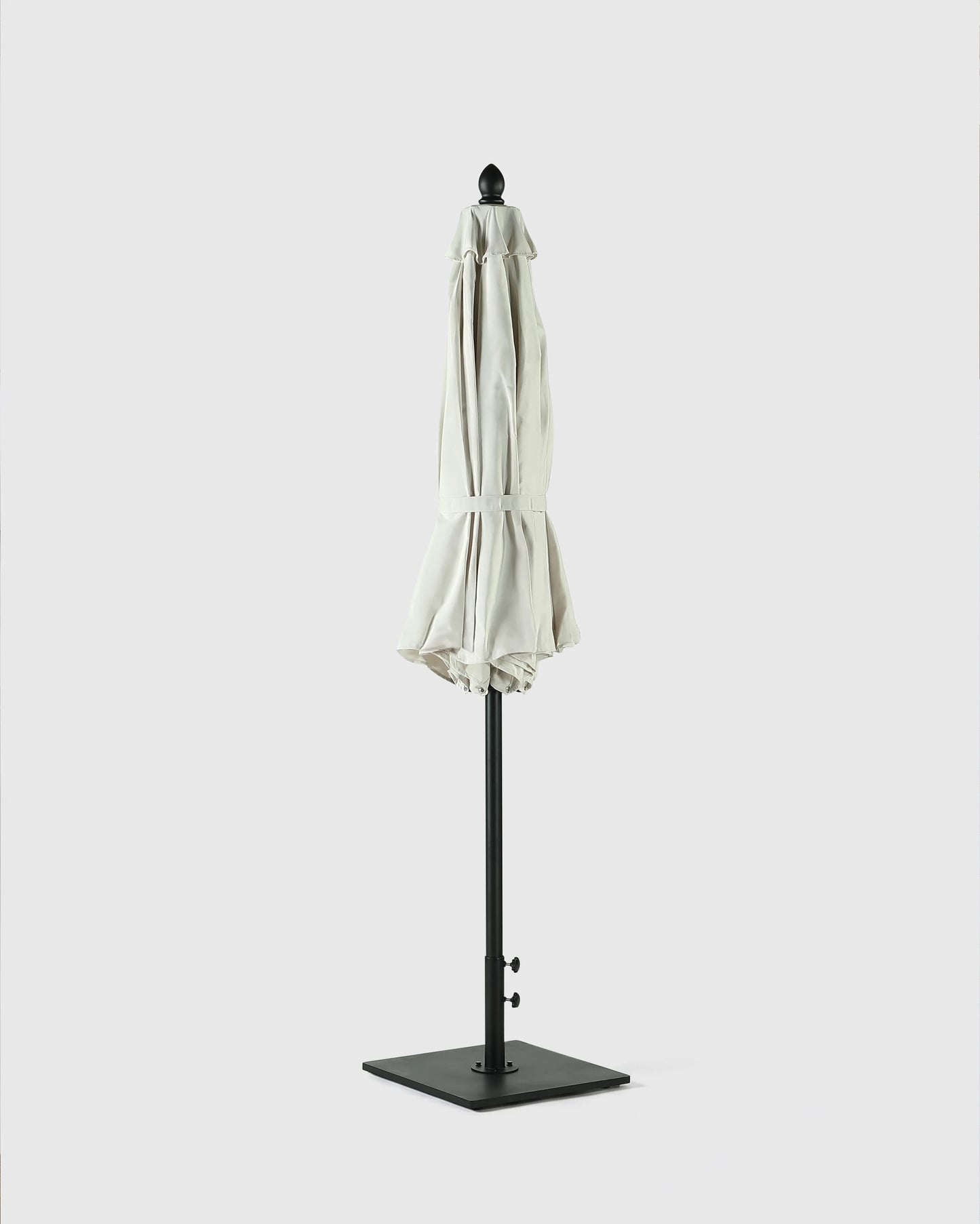 9' Round Sunbrella Outdoor Umbrella and Base - One Size / Natural/Black