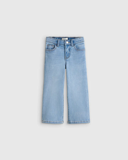 Girls Stretch Wide Leg Jeans - 2T / Light Wash