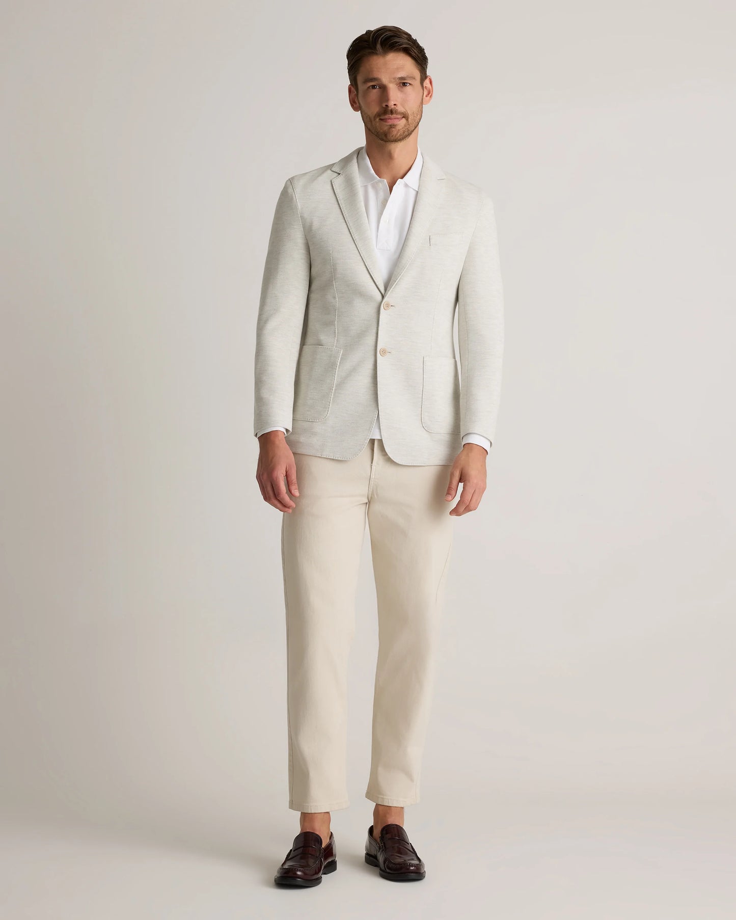 Cotton Pique Knit Blazer - XS / Heather Charcoal