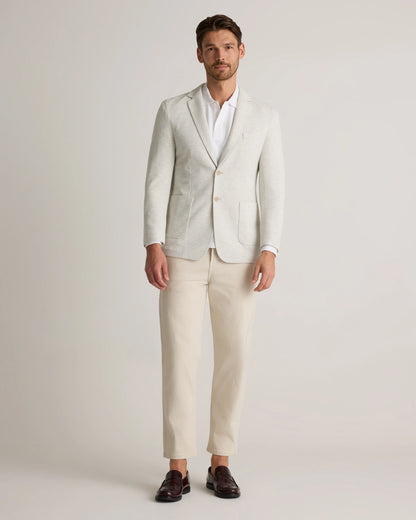 Cotton Pique Knit Blazer - XS / Heather Charcoal