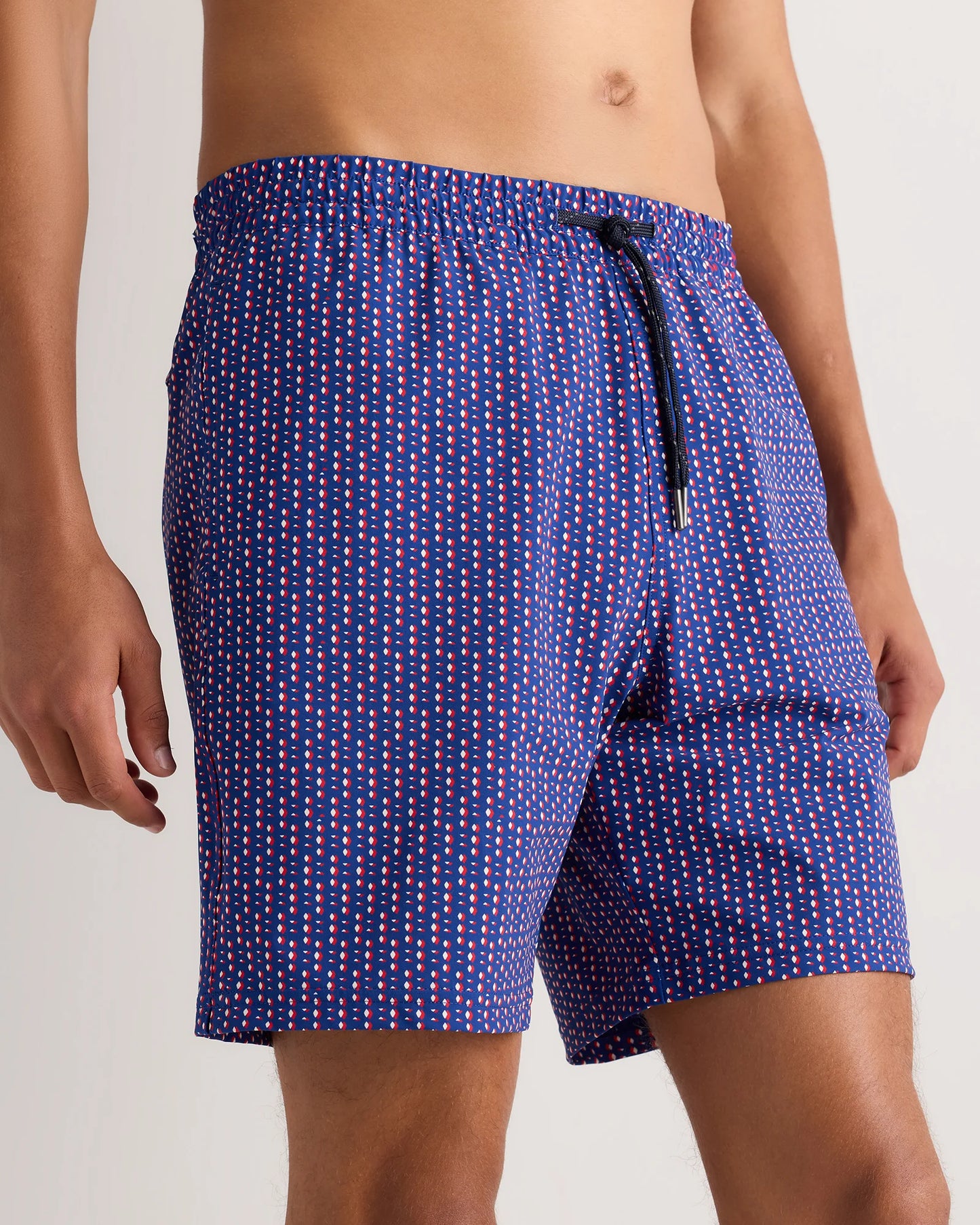 Italian Swim Trunks - 7" - XS / Navy Diamond Geo
