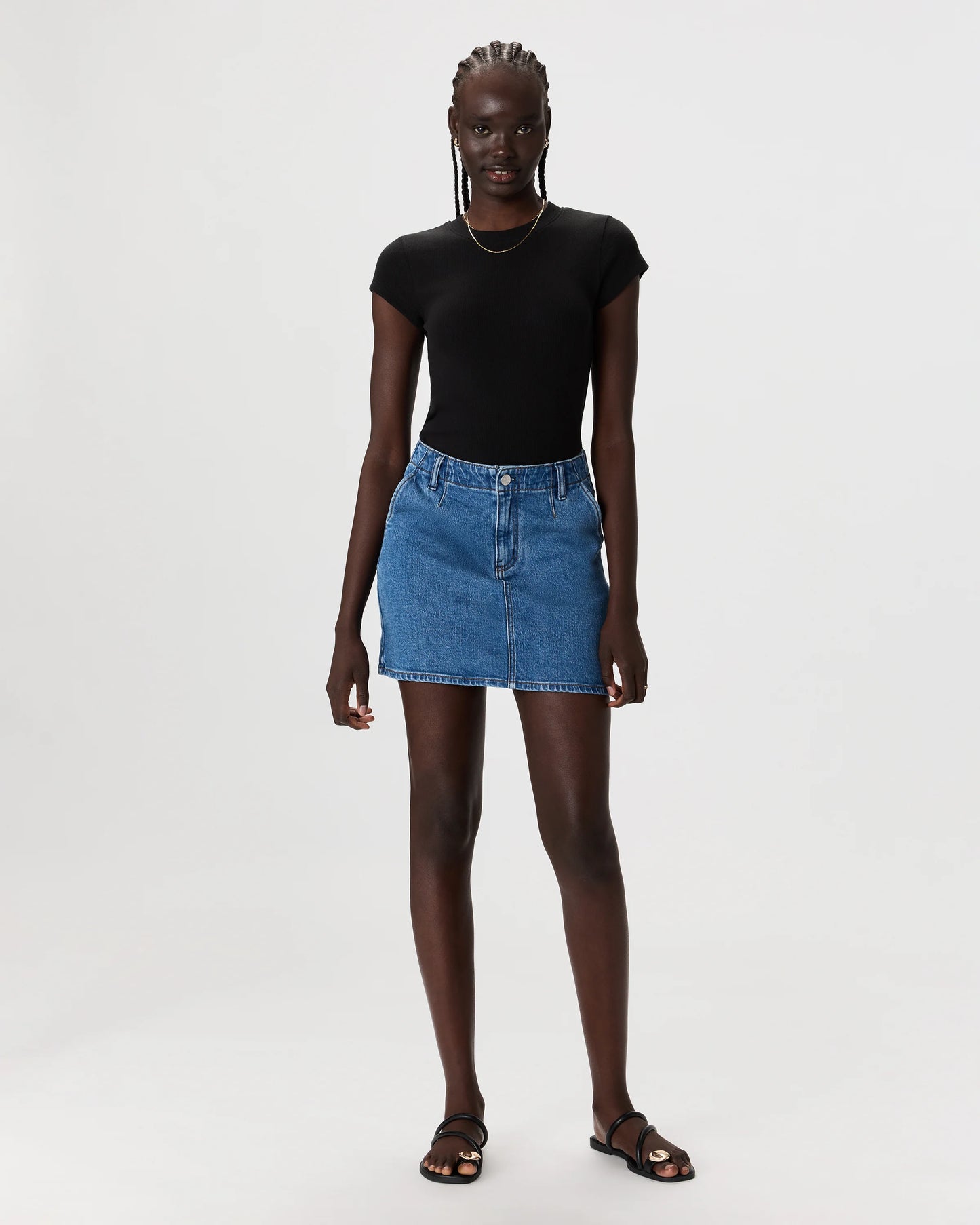 Stretch Denim Mini Skirt - 24 / Obsidian Blue