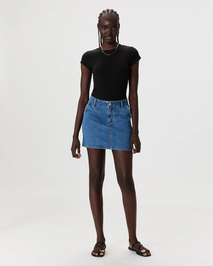 Stretch Denim Mini Skirt - 24 / Obsidian Blue