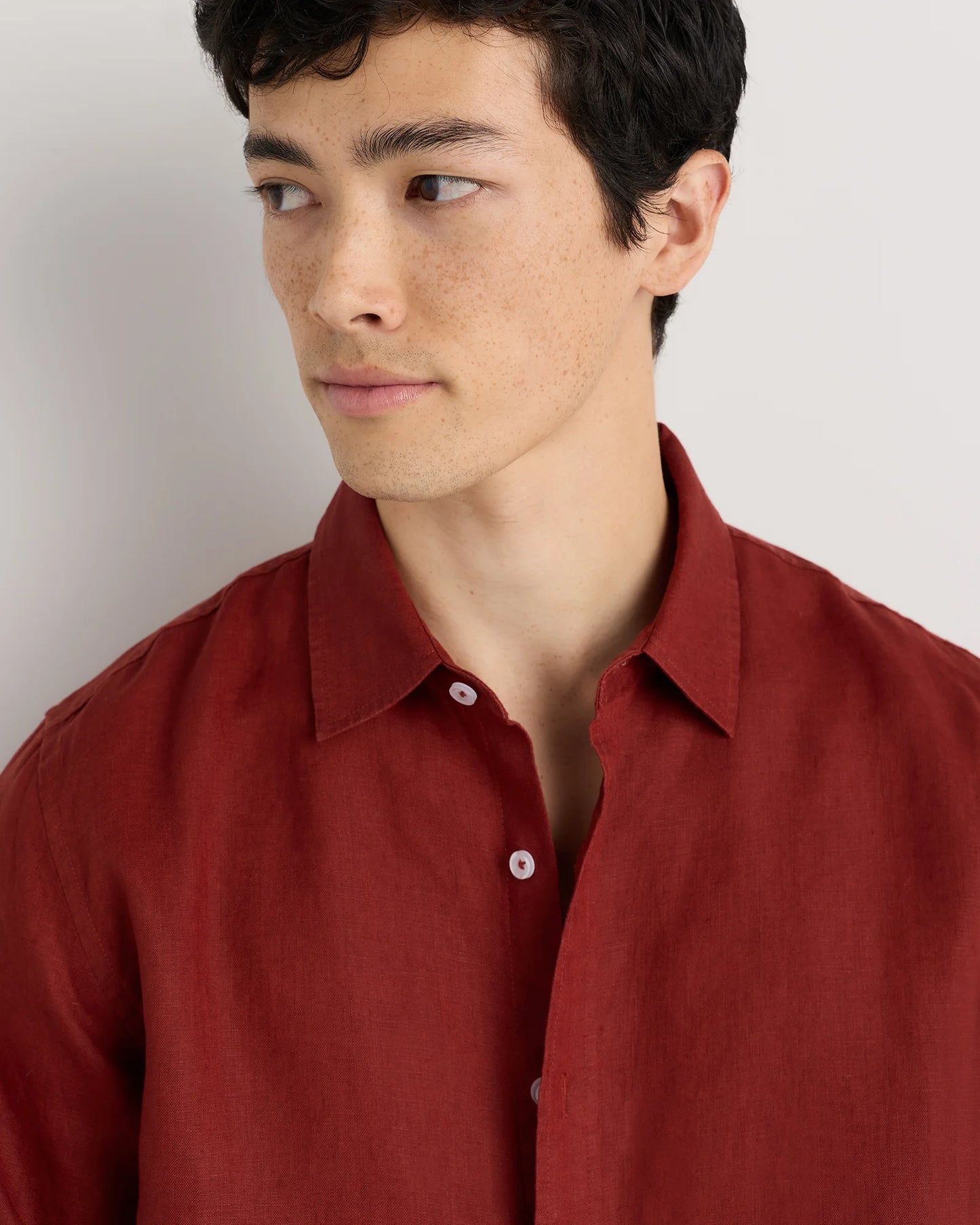 100% European Linen Relaxed Long Sleeve Shirt - XS / Flax
