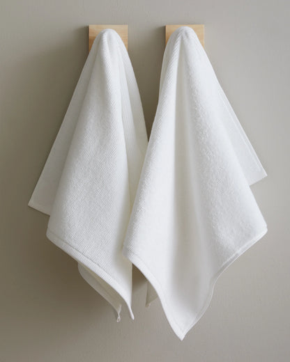Turkish Ribbed Quick Dry Bath Towel Bundle - One Size / White