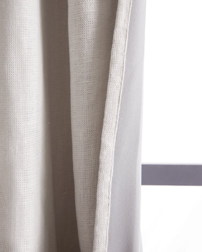 Heavyweight European Linen Room Darkening Curtain - 48x84 / White
