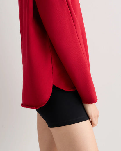 Organic French Terry Hoodie - XS / Ruby Red