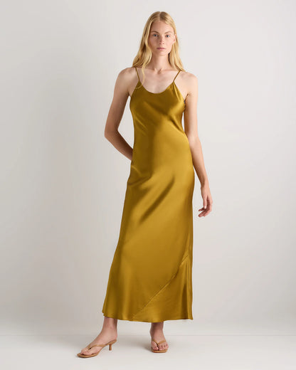 100% Washable Silk Maxi Slip Dress - XS / Cordovan Red Hibiscus