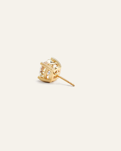 14K Gold Lab Grown Diamond Four-Prong Solitaire Studs - 4ctw - One Size / Yellow Gold