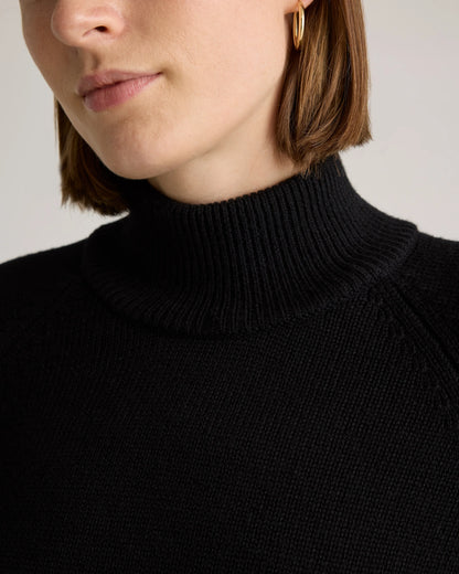 Australian Merino Wool Cropped Mock Neck Sweater - XS / Heather Bone