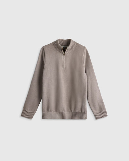 Boys 100% Organic Cotton Quarter-Zip Sweater - 2T / Navy