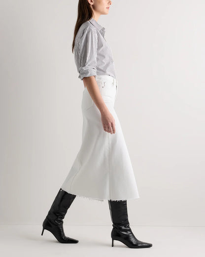 Stretch Denim 5-Pocket Midi Skirt - 24 / Obsidian Blue