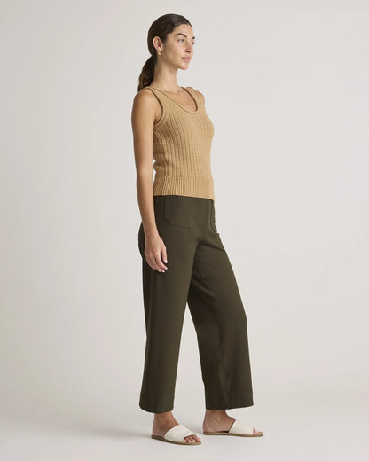 Ultra-Stretch Ponte Cropped Wide Leg Pants - 0 / Espresso