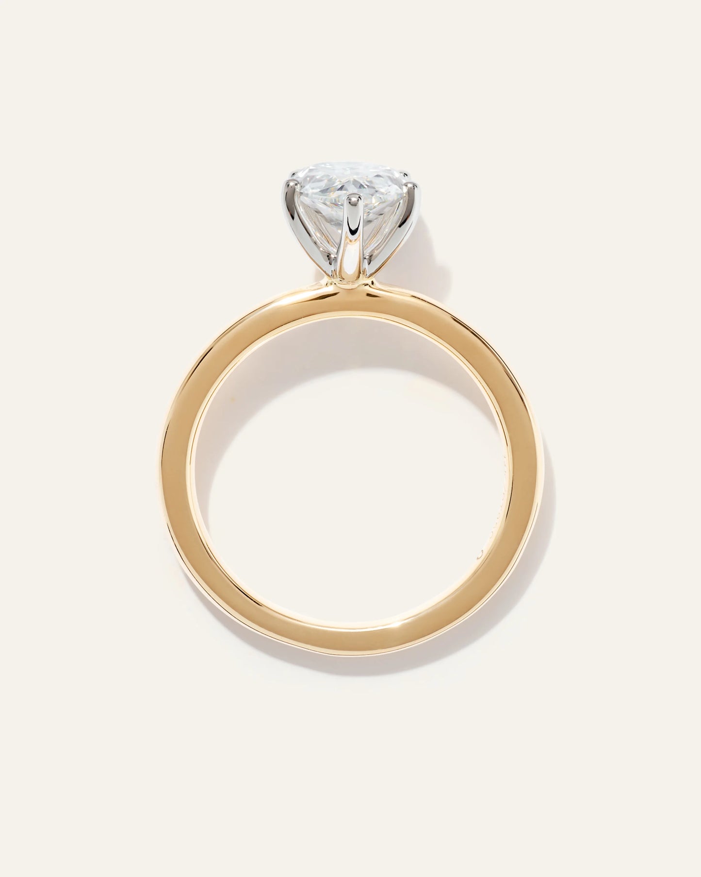 Lab Grown Diamond Pear Comfort Fit Engagement Ring - 2ct - 4 / Yellow Gold