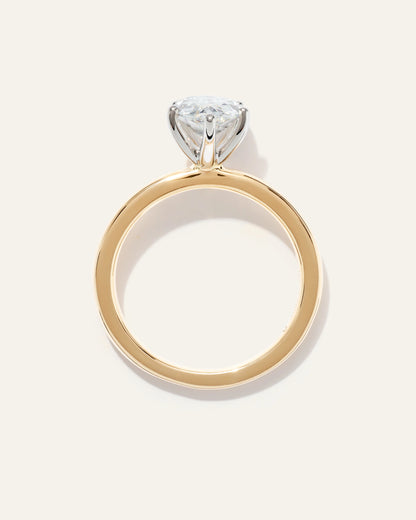Lab Grown Diamond Pear Comfort Fit Engagement Ring - 2ct - 4 / Yellow Gold