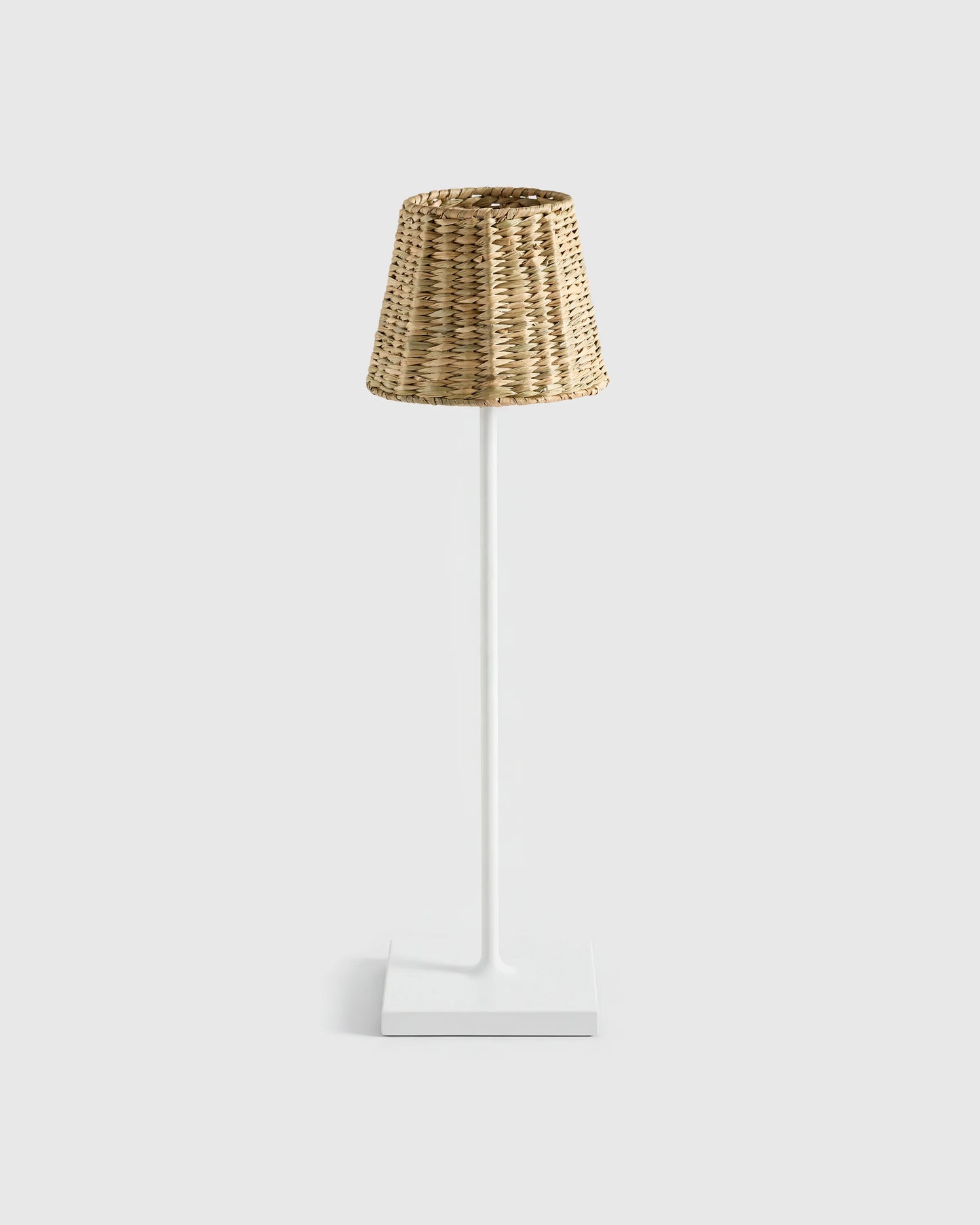 Poldina Pro Rechargeable Table Lamp with Seagrass Shade by Zafferano - Regular / White