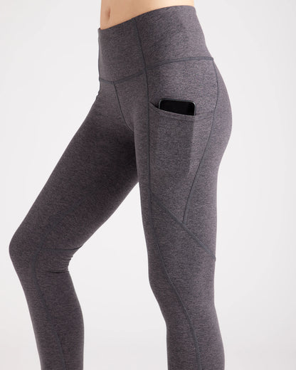 Ultra-Soft High-Rise Pocket Legging - XS / Heather Espresso