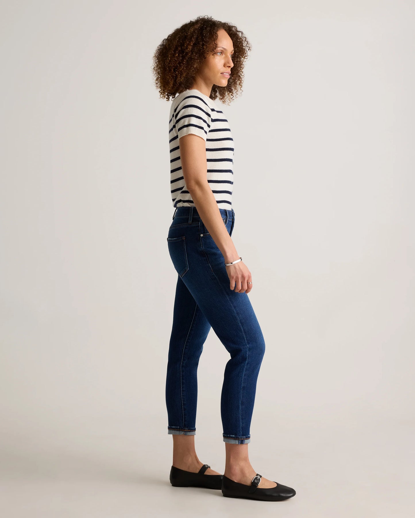 Luna Stretch Slim Boyfriend Jeans - 24 / Stormy Blue