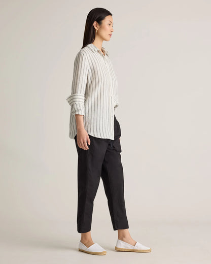 100% Organic Cotton Poplin Pull-On Pants - XS / Garden Green
