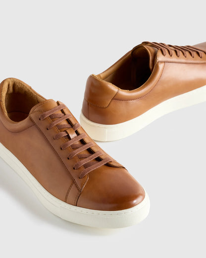 Italian Leather Everyday Sneaker - 7 / Black/Black