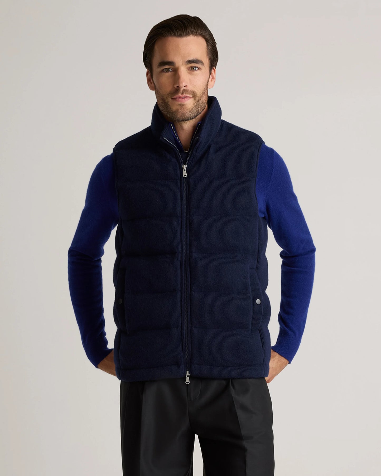 Mongolian Cashmere Puffer Vest - S / True Navy