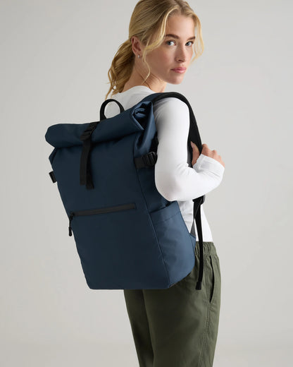 Weather Proof Roll-Top Backpack - One Size / Navy