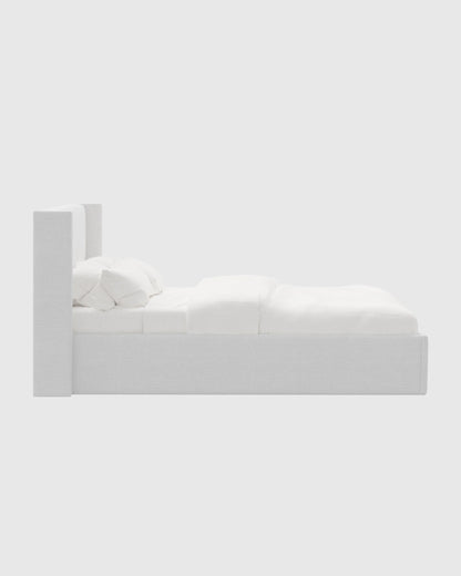 100% Linen Wingback Bed - Full / Canvas
