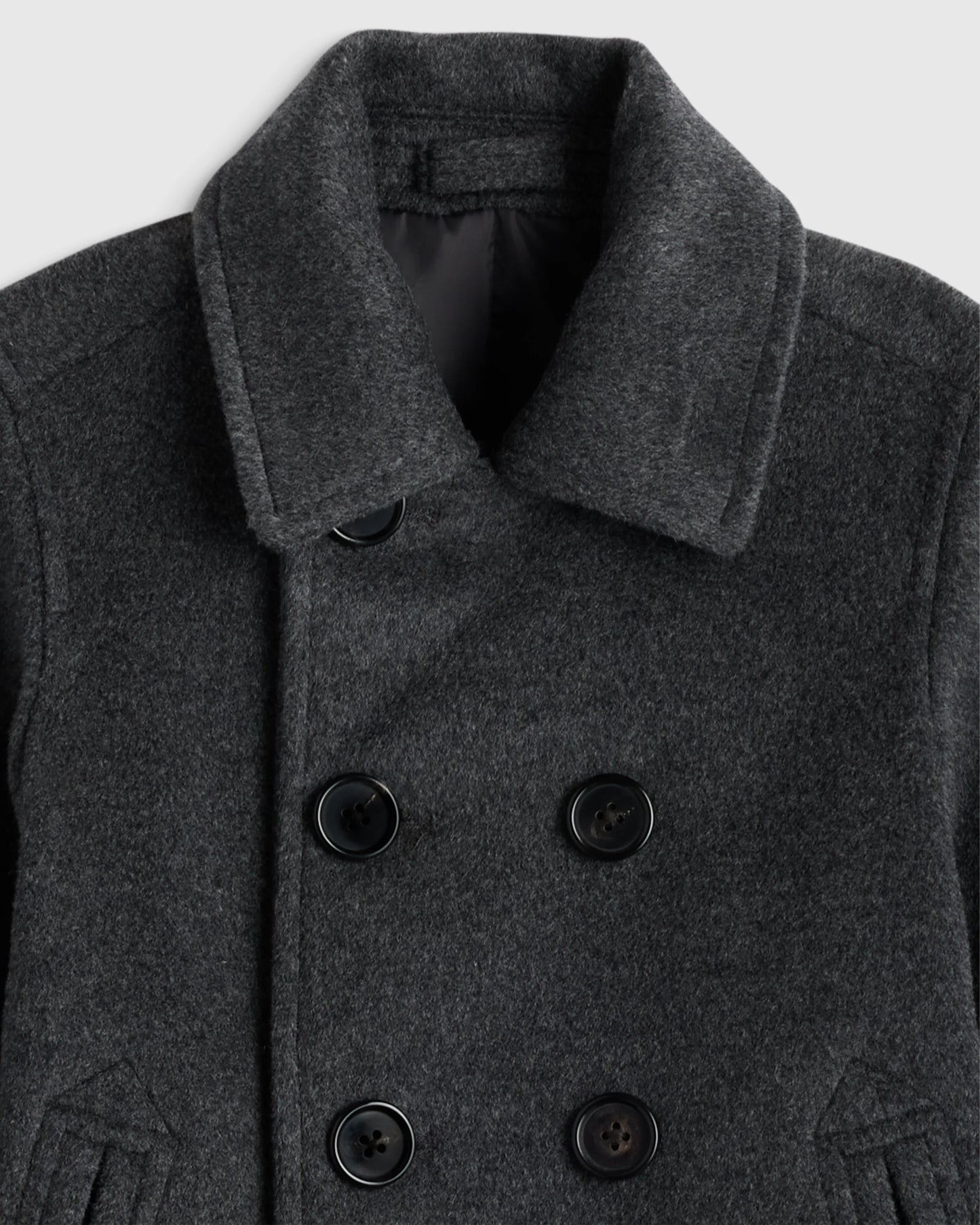 Boys Wool Cashmere Peacoat - 2T / Heather Charcoal