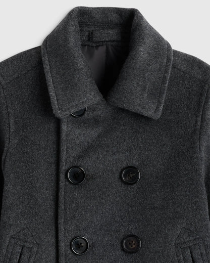 Boys Wool Cashmere Peacoat - 2T / Heather Charcoal