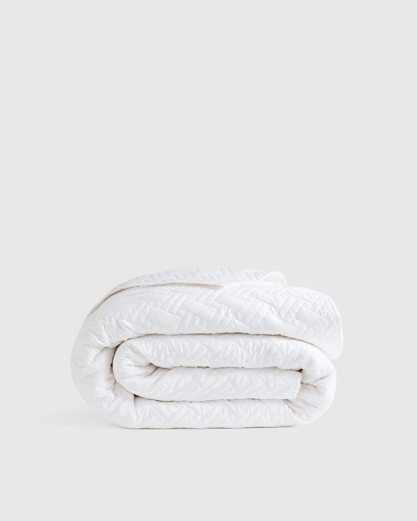 Organic Cotton Basketweave Quilt - Twin / White