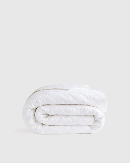 Organic Cotton Basketweave Quilt - Twin / White