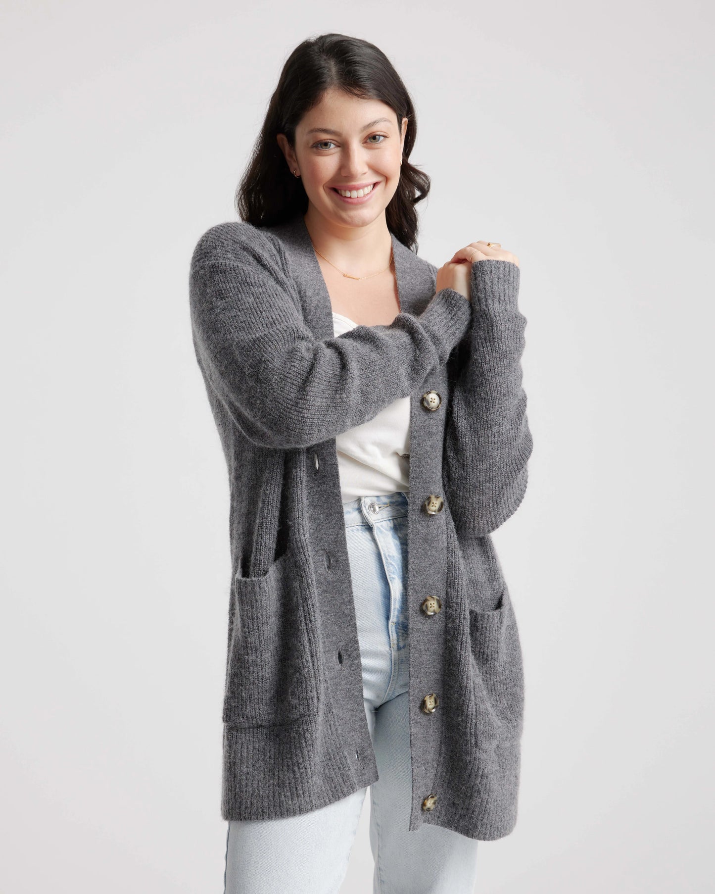 Baby Alpaca-Wool Oversized Cardigan - XS / Black