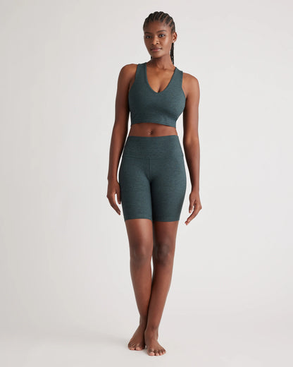 Ultra-Soft V-Neck Cropped Tank - XS / Heather Navy