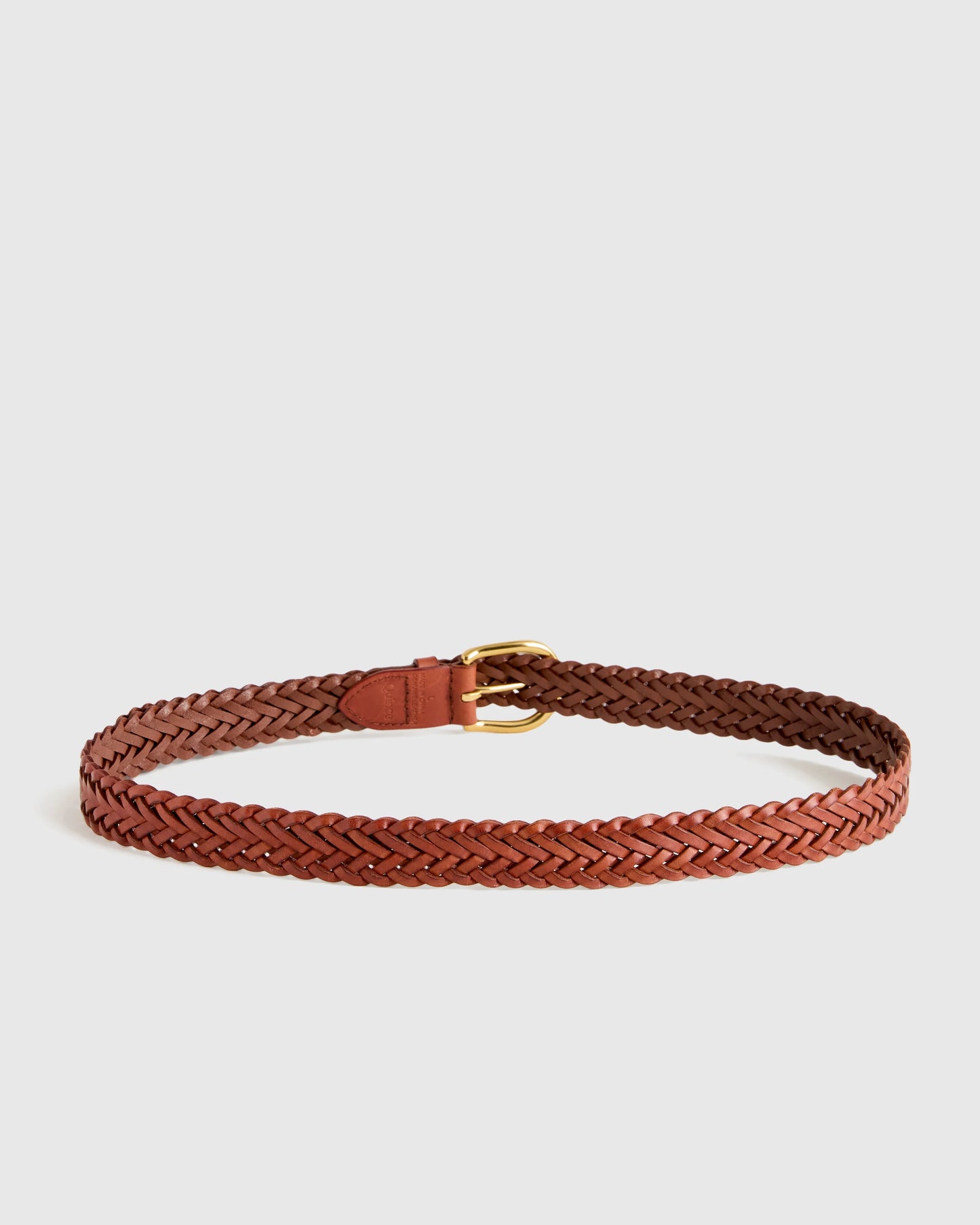 Josie European Leather Braided Belt - XS / Saddle