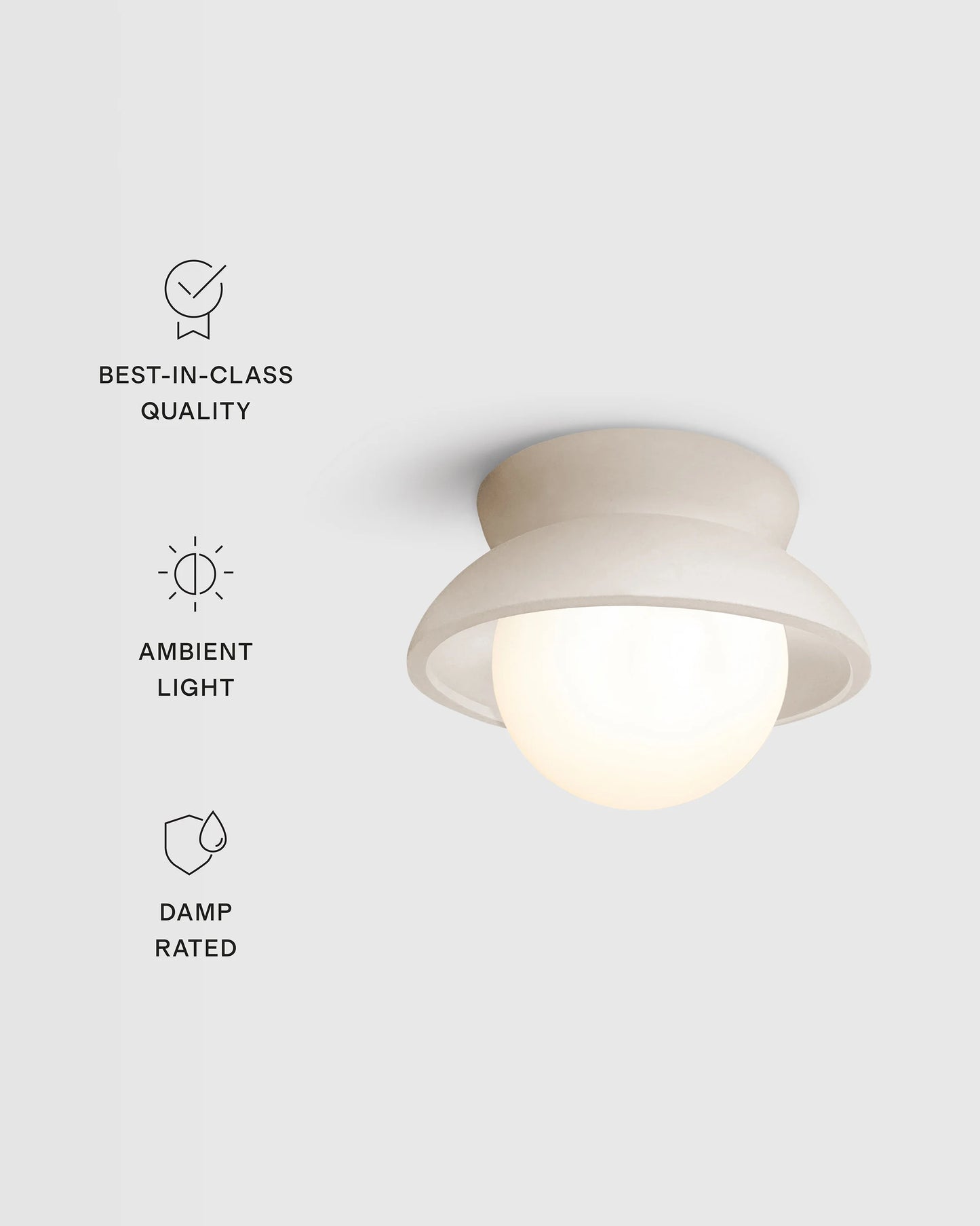 Classic Ceramic and Glass Globe Sconce - 6.25" / Natural