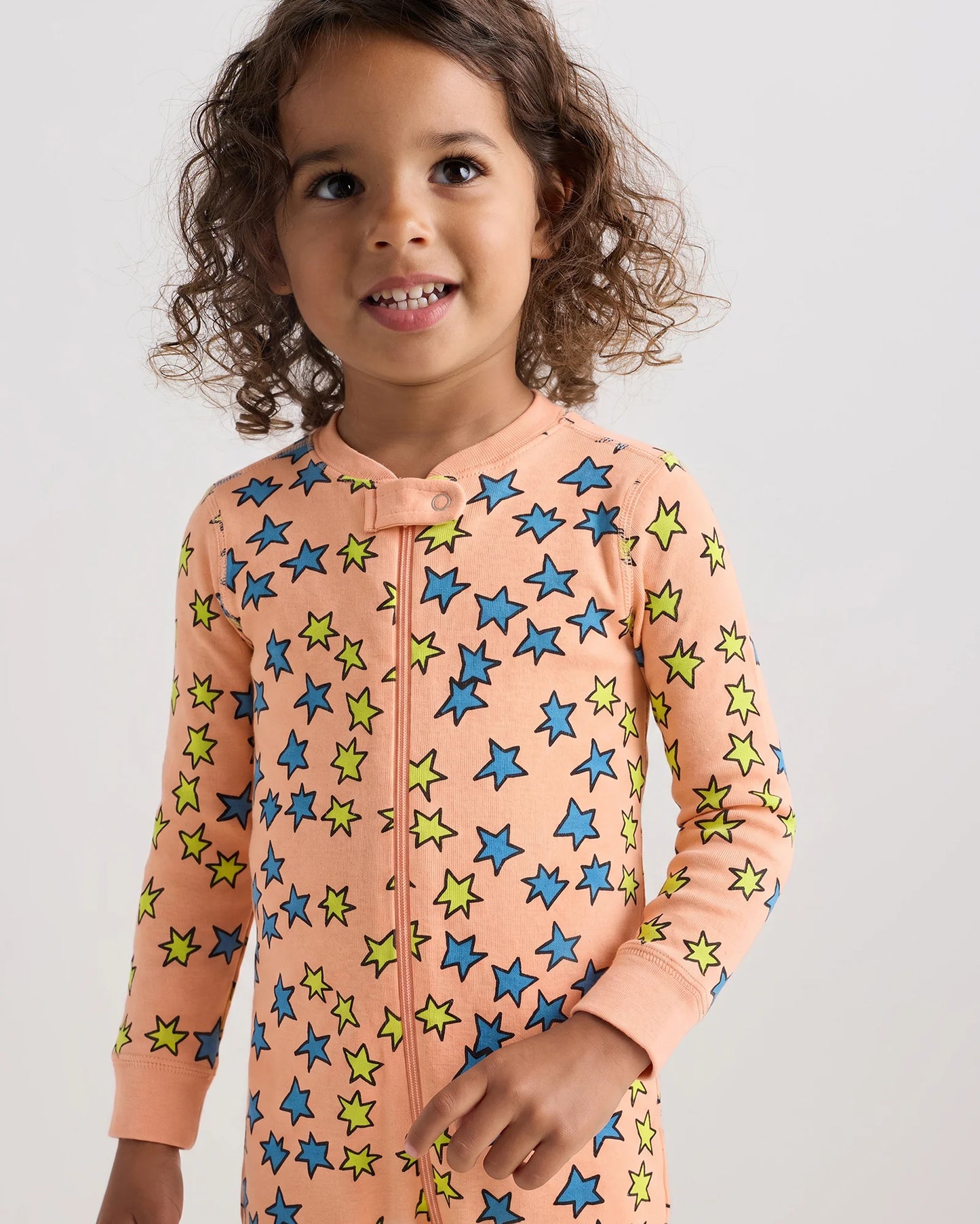 100% Organic Cotton One Piece Pajama - 2T / Navy Stripe
