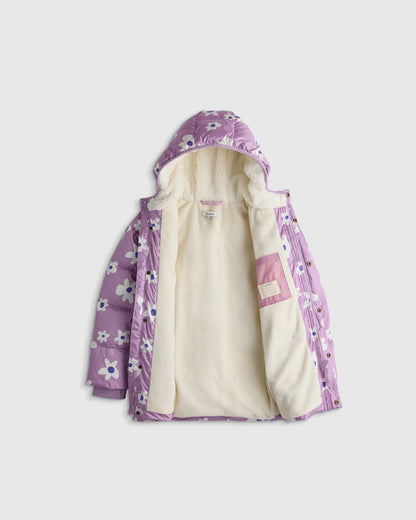 Heavyweight Down Puffer Coat - 2T / Purple Floral