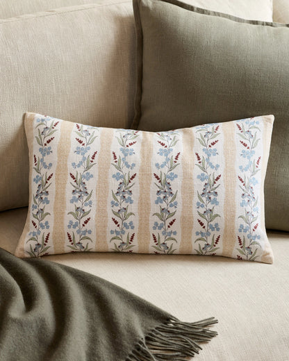 Wildflower Cotton Pillow Cover - 12x20 / Tan Stripe