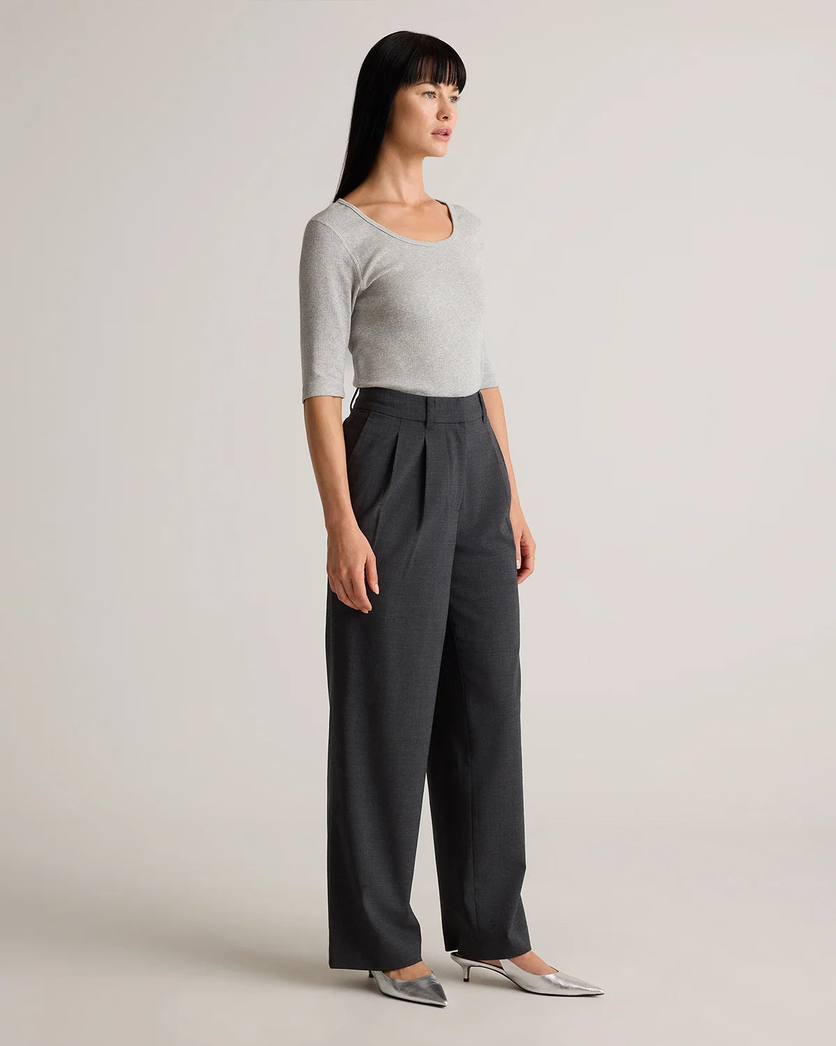 Italian Wool Pleated Trouser - 0 / Black
