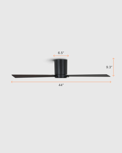 Minimalist Hugger Wood Blade Ceiling Fan - 44" / White