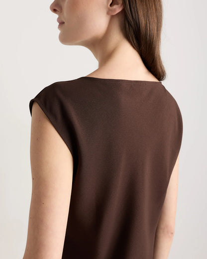 Draped Matte Cowl Neck Tank - XS / Porcelain Ivory