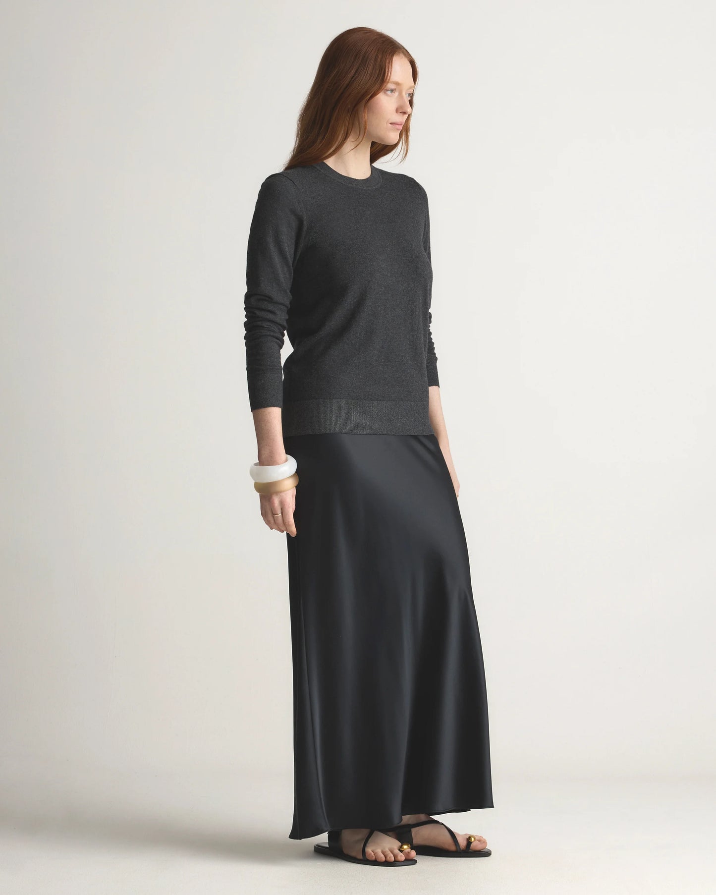 Lightweight Cotton Cashmere Crew Sweater - XS / Mountain Spring Blue