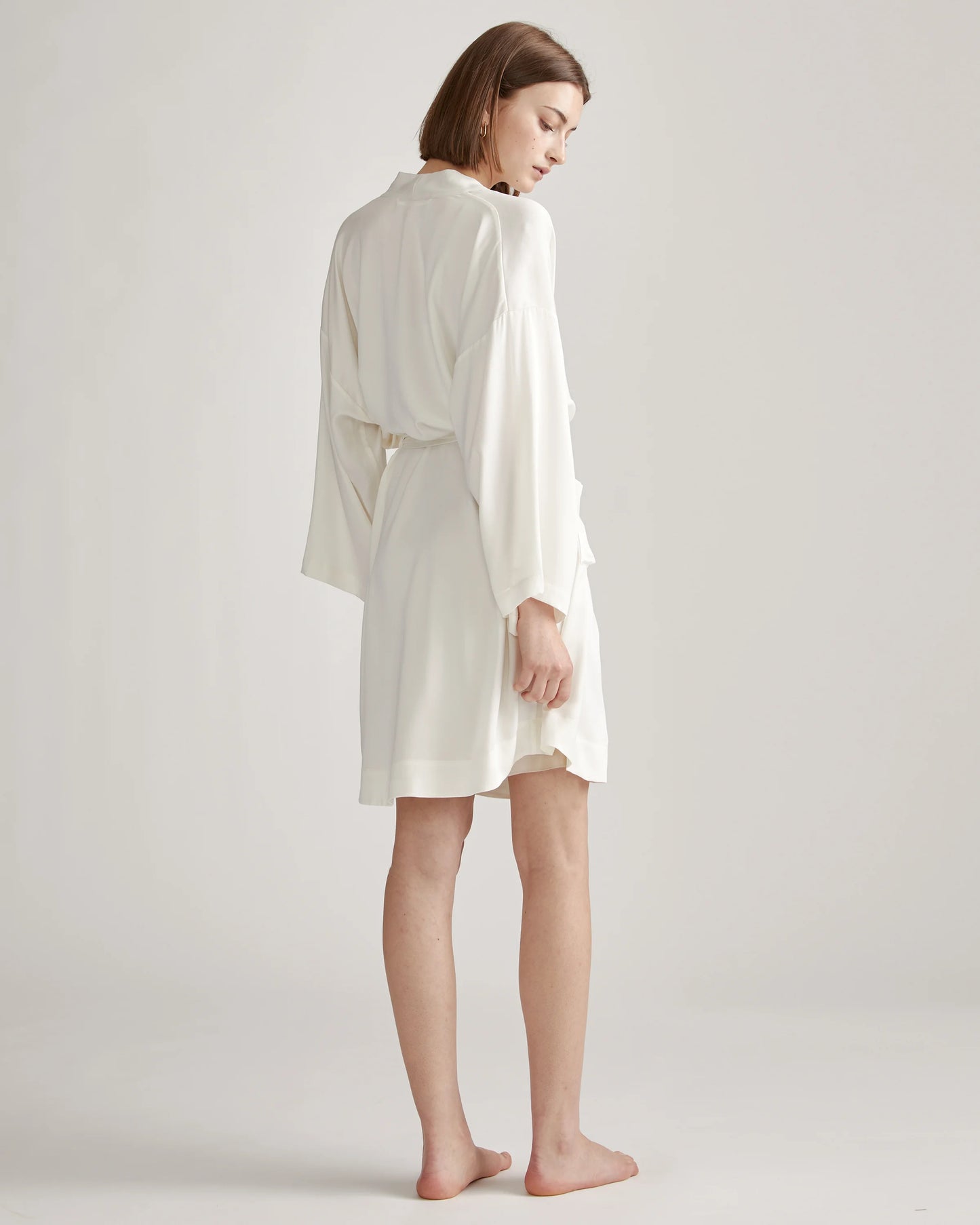 100% Washable Silk Robe - XS / Indigo