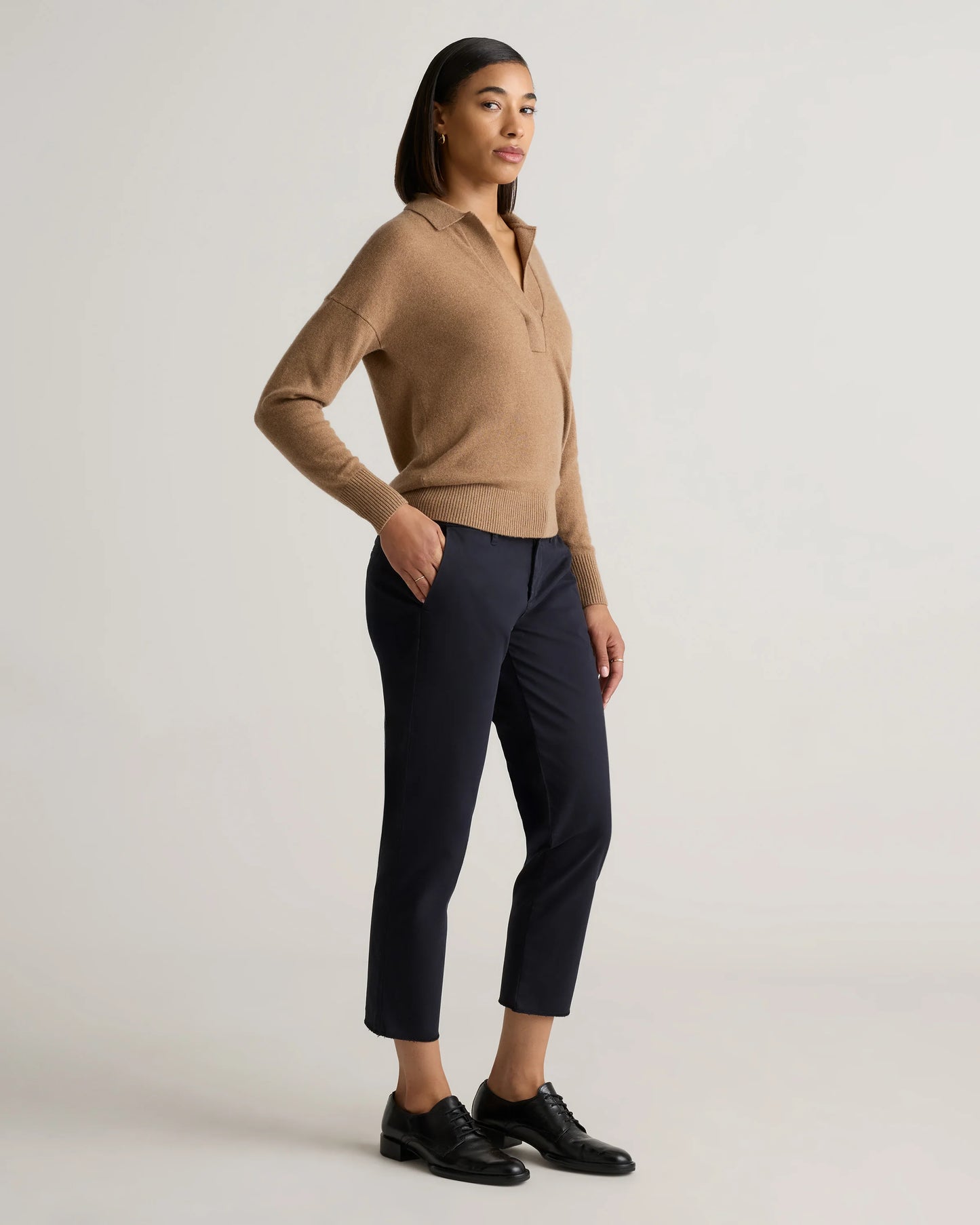 Organic Stretch Cotton Chino Pants - 0 / Black