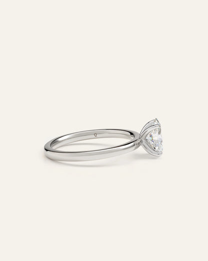 Lab Grown Diamond Oval Comfort Fit Engagement Ring - 1ct - 4 / Yellow Gold