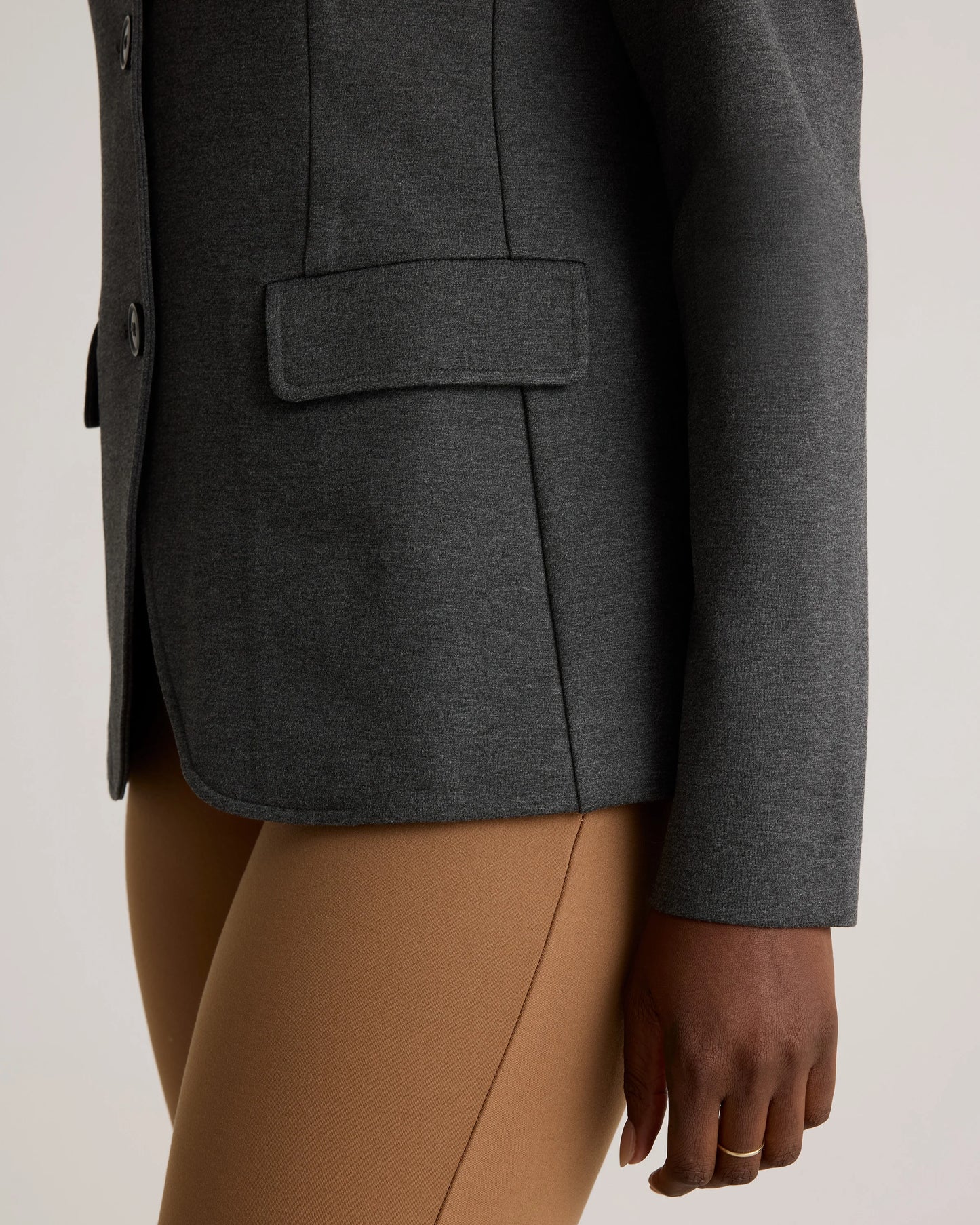 Ultra-Stretch Ponte Stand Collar Blazer - XS / Navy