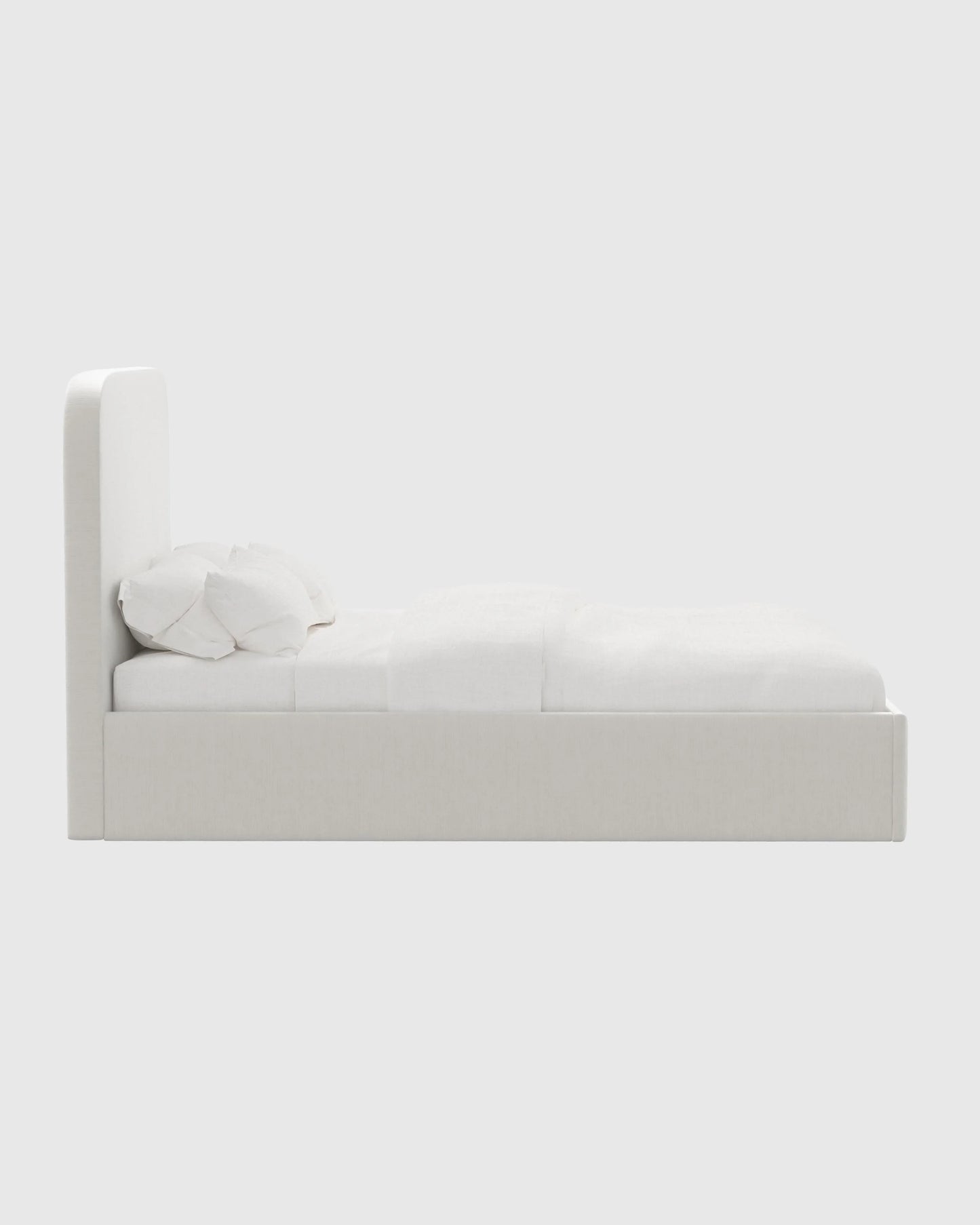 Curved Bed in Performance Velvet - Full / Walnut