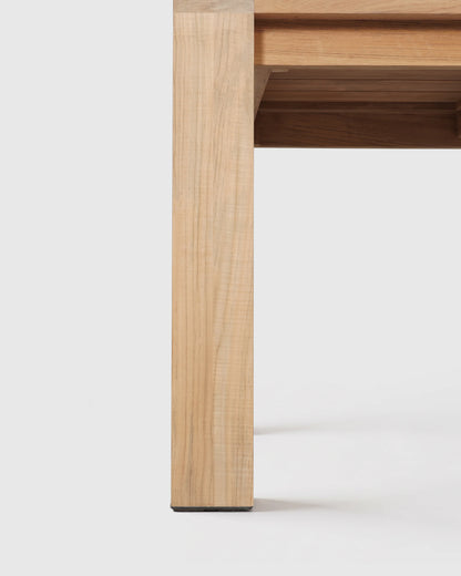 Linear Solid Teak Outdoor Dining Table - 72" / Natural Teak