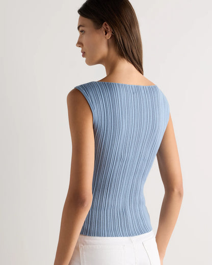 Cotton Cashmere Ribbed Tank - XS / Heather Oatmeal